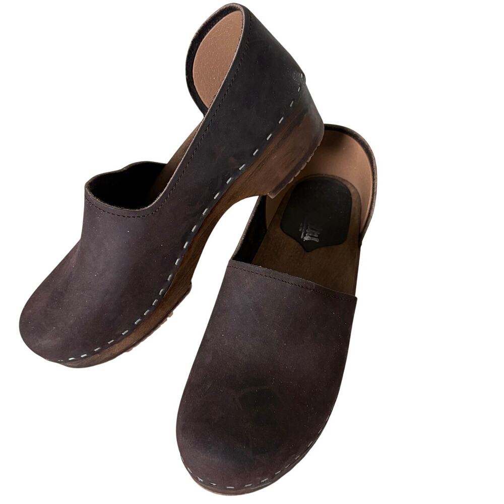 Sandgrens Brett Low Closed Back Clog Brown Leathe… - image 2